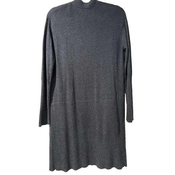 Magaschoni Cashmere Blend Long Open Front Cardigan long Gray Size S A001379 - Picture 2 of 7